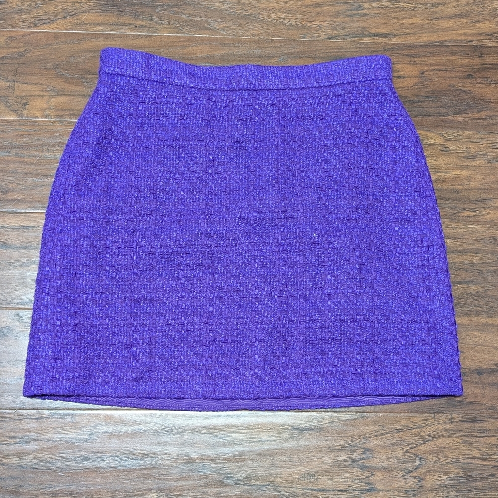 Ann Taylor Mini Purple Tweed Skirt